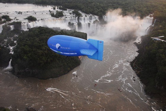 Gliding over Iguazu Falls in the New7Wonders airship