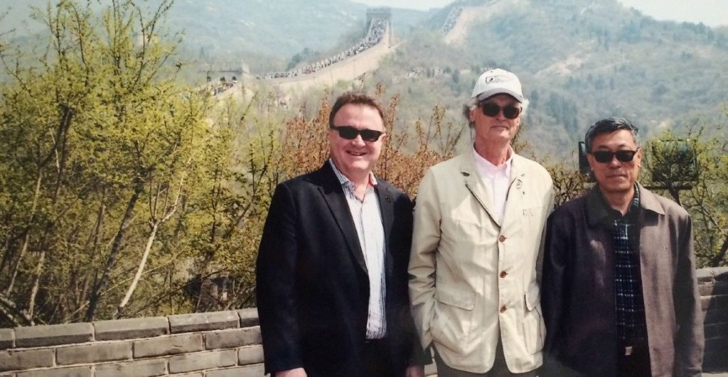 New7Wonders Founder-President Bernard Weber (centre), New7Wonders Director Jean-Paul de la Fuente (left) and the Chairman of the China Great Wall Society Dong Yaohui (right) at the Great Wall during the official visit.
