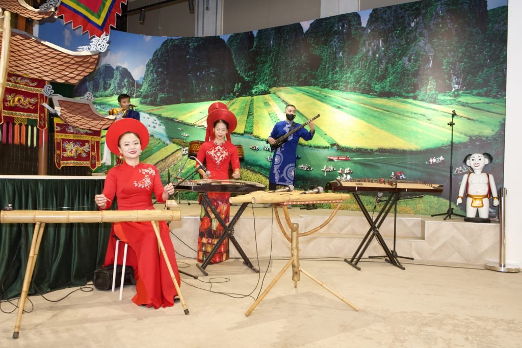 Performers at the unveiling ceremony at the Vietnam Pavilion